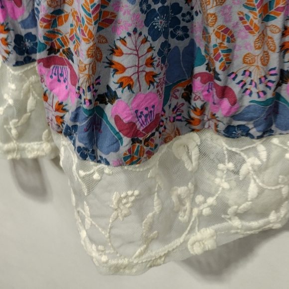 Matilda Jane Sew Perfect Floral Peasant Top Women's M Multicolor Artsy Retro - Picture 5 of 8